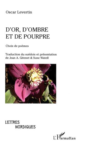 Couverture du livre « D'or, d'ombre et de pourpre » de Oscar Levertin aux éditions L'harmattan