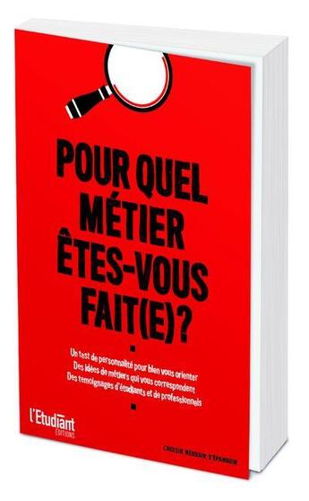 Couverture du livre « Pour quel métier êtes-vous fait ? (6e édition) » de Virginie Bertereau aux éditions L'etudiant