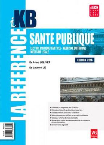 Couverture du livre « Ikb sante publique edition 2016 » de Jolivet- L. Le A. aux éditions Vernazobres Grego