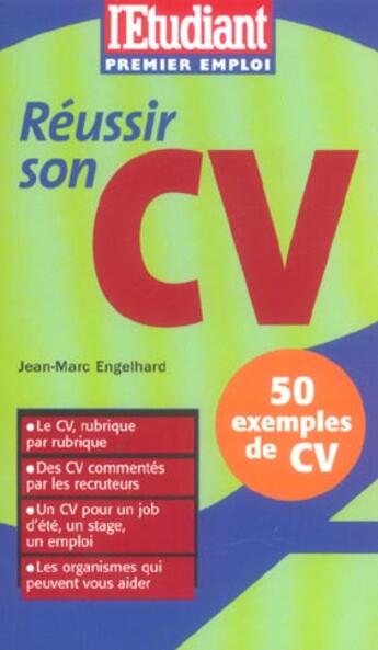 Couverture du livre « Reussir son cv (édition 2004) » de Jean-Marc Engelhard aux éditions L'etudiant