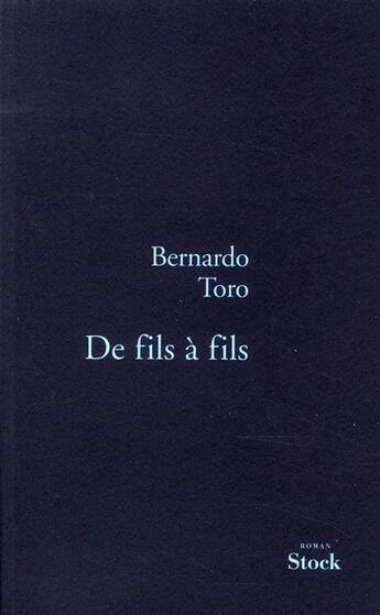 Couverture du livre « De fils à fils » de Toro-B aux éditions Stock