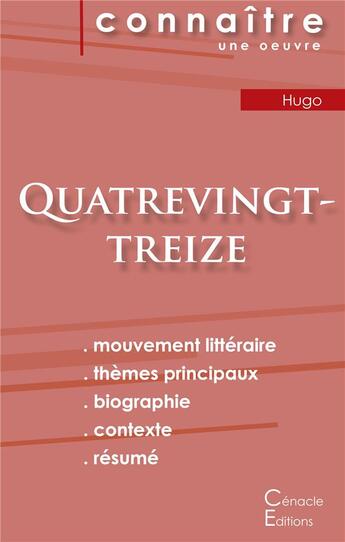 Couverture du livre « Quatrevingt-treize, de Victor Hugo » de Victor Hugo aux éditions Editions Du Cenacle