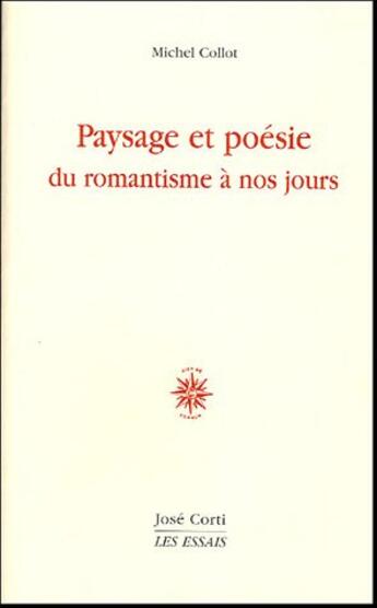 Couverture du livre « Paysage et poesie » de Michel Collot aux éditions Corti