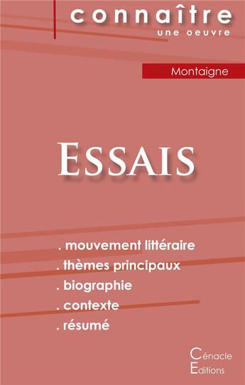 Couverture du livre « Fiche de lecture des cannibales et des coches dans les essais de Montaigne (analyse litterai » de  aux éditions Editions Du Cenacle