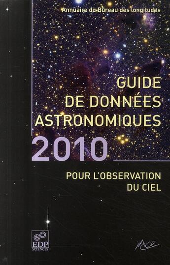 Couverture du livre « Guide de données astronomiques (édition 2010) » de Imcce aux éditions Edp Sciences