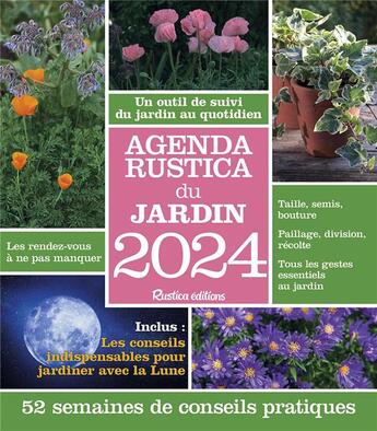 Couverture du livre « Agenda Rustica du jardin (édition 2024) » de Robert Elger aux éditions Rustica