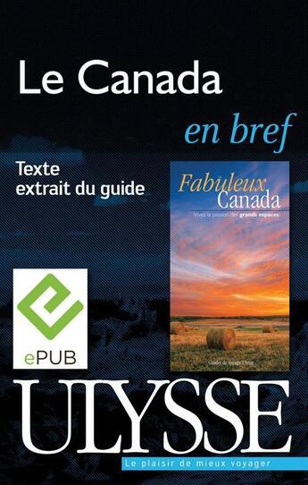 Couverture du livre « Le Canada en bref » de  aux éditions Ulysse