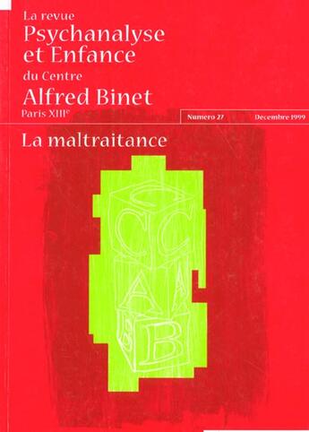 Couverture du livre « La maltraitance » de Rene Diatkine aux éditions In Press