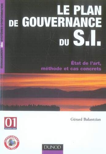 Couverture du livre « Le plan de gouvernance du s.i. » de Gerard Balantzian aux éditions Dunod