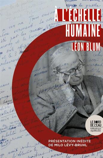 Couverture du livre « À l'échelle humaine » de Leon Blum aux éditions Bord De L'eau