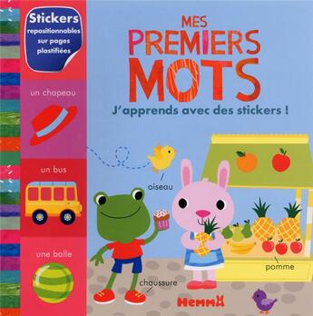 Couverture du livre « Mes premiers mots ; j'apprends avec des stickers ! » de Fhiona Galloway aux éditions Hemma