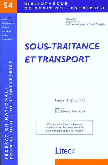 Couverture du livre « Sous-traitance et transport » de Guignard aux éditions Lexisnexis