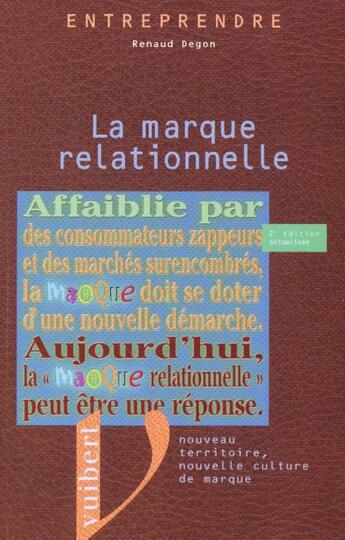 Couverture du livre « La Marque Relationnelle ; 2e Edition » de Degon aux éditions Vuibert