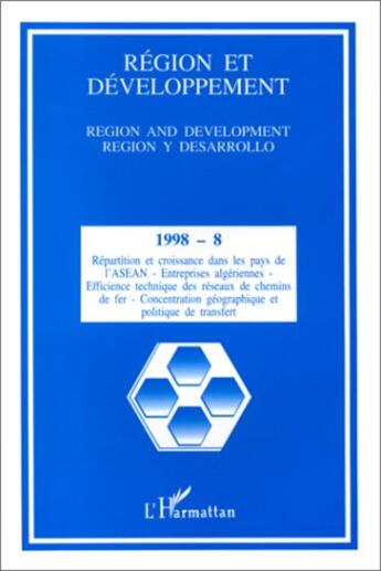 Couverture du livre « Region et developpement n 8 » de  aux éditions L'harmattan