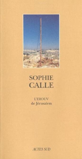 Couverture du livre « L'erouv de jerusalem » de Sophie Calle aux éditions Actes Sud