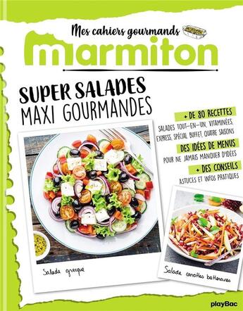 Couverture du livre « Marmiton cahier gourmand super salades » de  aux éditions Play Bac