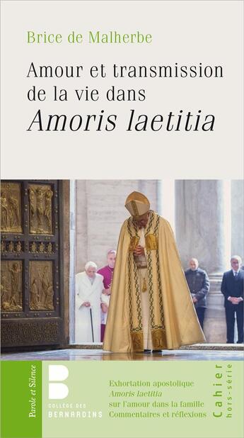 Couverture du livre « Amour et transmission de la vie dans amoris laetitia » de Brice Malherbe aux éditions Parole Et Silence