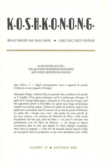 Couverture du livre « K.o.s.h.k.o.n.o.n.g. n 19 » de Jean Daive aux éditions Eric Pesty