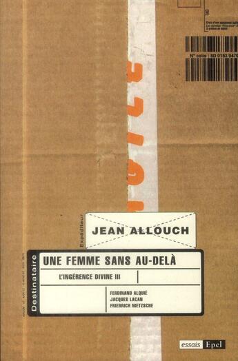 Couverture du livre « Une femme sans au-delà » de Jean Allouch aux éditions Epel