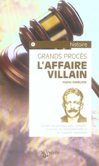 Couverture du livre « Affaire villain (l) » de Sophie Darblade aux éditions De Vecchi