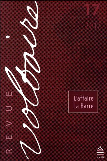 Couverture du livre « Revue Voltaire ; l'affaire La Barre » de Revue Voltaire aux éditions Sorbonne Universite Presses