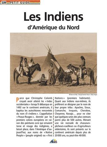 Couverture du livre « Les Indiens d'Amérique du nord » de  aux éditions Aedis