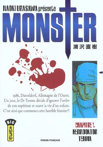 Couverture du livre « Monster Tome 1 : herr doktor Tenma » de Naoki Urasawa aux éditions Kana