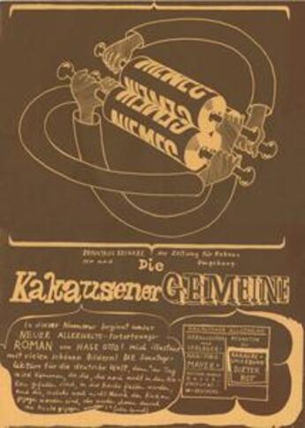 Couverture du livre « Die kakausener gemeine ; sonntagsbeigabe der zeitung für kakausen und umgebung » de Dieter Roth aux éditions Incertain Sens