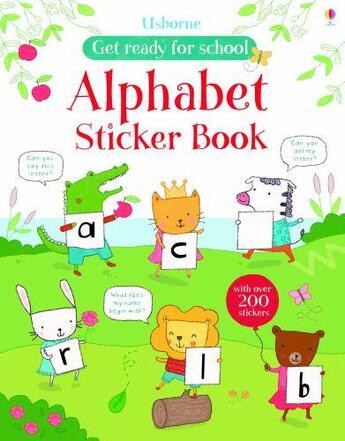 Couverture du livre « Sticker book : alphabet » de Jessica Greenwell aux éditions Usborne