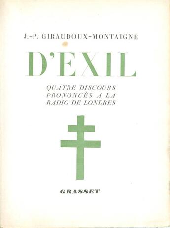 Couverture du livre « D'exil » de Jean-Pierre Giraudoux aux éditions Grasset