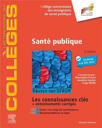 Couverture du livre « Santé publique : réussir son DFASM ; connaissances clés (5e édition) » de  aux éditions Elsevier-masson