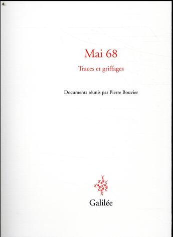 Couverture du livre « Mai 68 » de Pierre Bouvier aux éditions Galilee