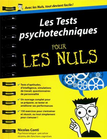 Couverture du livre « Les tests psychotechniques pour les nuls » de Nicolas Conti aux éditions First