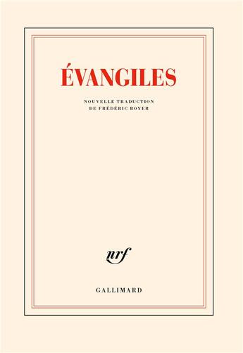 Couverture du livre « Évangiles » de Anonyme aux éditions Gallimard