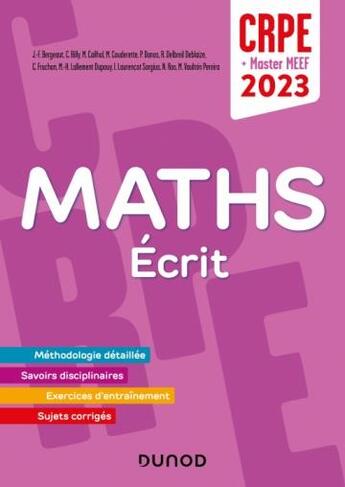 Couverture du livre « Je prepare - concours professeur des ecoles - mathematiques - ecrit / admissibilite - crpe 2023 » de Vaultrin-Pereira aux éditions Dunod