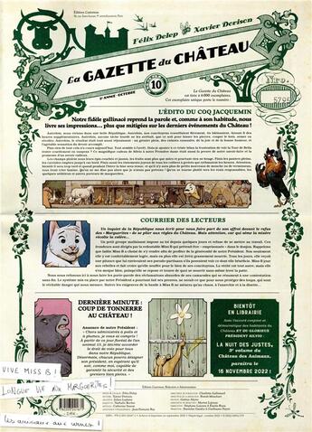 Couverture du livre « Le château des animaux ; la gazette du château n.10 » de La Gazette Des Animaux Collectif aux éditions Casterman