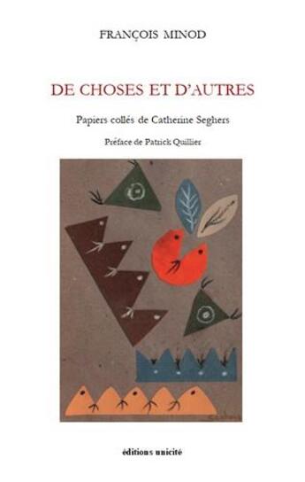 Couverture du livre « De choses et d'autres » de Francois Minod aux éditions Unicite