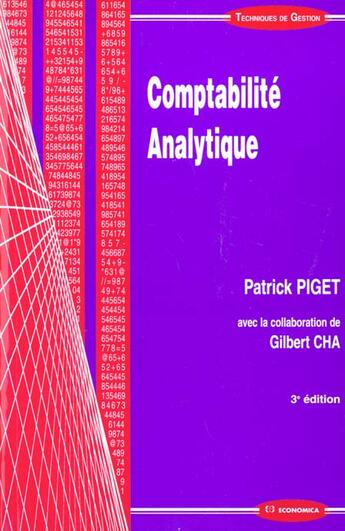 Couverture du livre « Comptabilite Analytique ; 3e Edition » de Piget aux éditions Economica