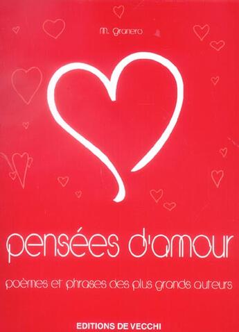 Couverture du livre « Pensees d'amour » de Granero aux éditions De Vecchi