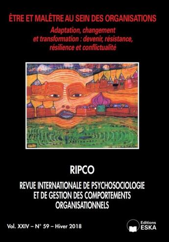 Couverture du livre « ETRE ET MALETRE AU SEIN DES ORGANISATIONS-RIP 59 HIVER 2019 : REVUE INTERNATIONALE DE PSYCHOSOCIOLOGIE VOL XXIV N°59-HIVER 2018-RIPCO » de Barth-Bourion-Ivanaj aux éditions Eska