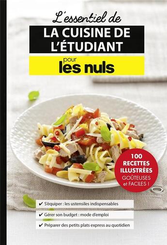 Couverture du livre « L'essentiel de la cuisine de l'étudiant pour les nuls » de Heloise Martel aux éditions First