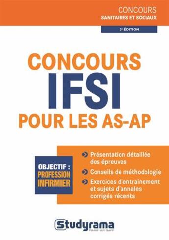 Couverture du livre « Concours IFSI pour les AS-AP (2e édition) » de Badia Jabrane aux éditions Studyrama