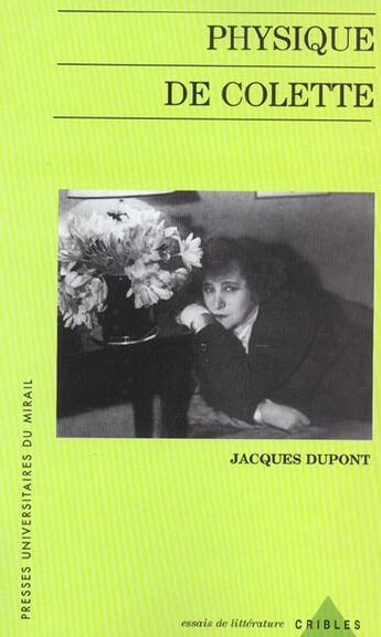 Couverture du livre « Physique de colette » de Dupont J aux éditions Pu Du Midi