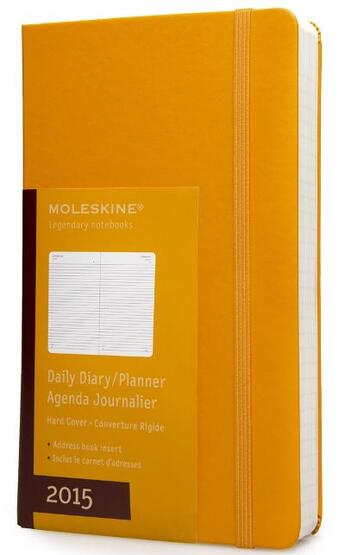 Couverture du livre « Agenda journalier 2015 poche jaune couverture rigide » de Moleskine aux éditions Moleskine Papet