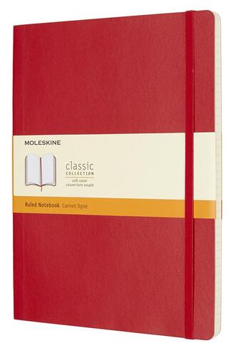 Couverture du livre « Carnet ligné très grand format souple scarlet » de  aux éditions Moleskine