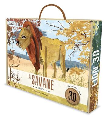 Couverture du livre « La savane - le lion 3d - livre + maquette 6 ans » de Valentina Bonaguro aux éditions Sassi