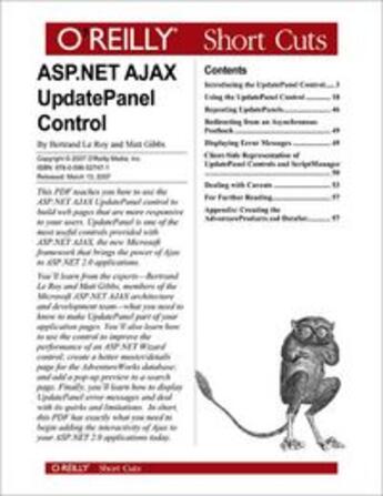 Couverture du livre « Asp.NetAjax updatepanel control » de Bertrand Le Roy aux éditions O Reilly