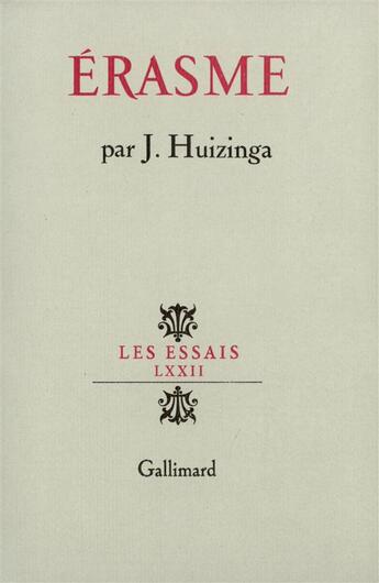 Couverture du livre « Érasme » de Huizinga/Febvre aux éditions Gallimard