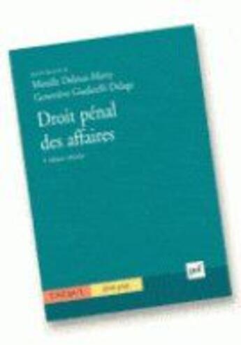 Couverture du livre « Droit pénal des affaires » de Delmas-Marty M. aux éditions Puf