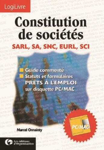 Couverture du livre « Constitution De Societes » de Marcel Onnainty aux éditions Organisation